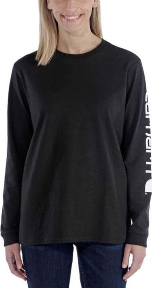 Carhartt W's Workwear Logo L/S T-Shirt Black, view: 1