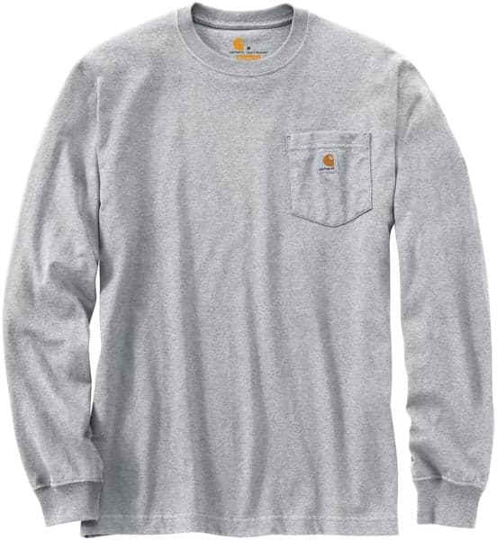 Carhartt M's Workwear Pocket L/S T-Shirt Heather Grey, view: 0
