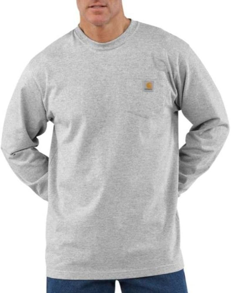 Carhartt M's Workwear Pocket L/S T-Shirt Heather Grey, view: 1
