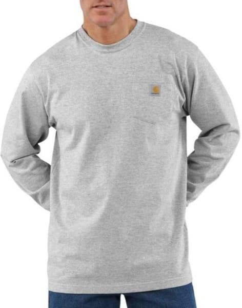 Carhartt M's Workwear Pocket L/S T-Shirt Heather Grey, view: 1
