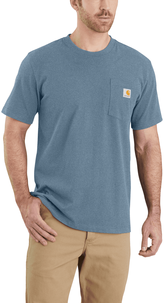 Carhartt M's Workwear Pocket S/S T-Shirt Thundercloud Heather, view: 1