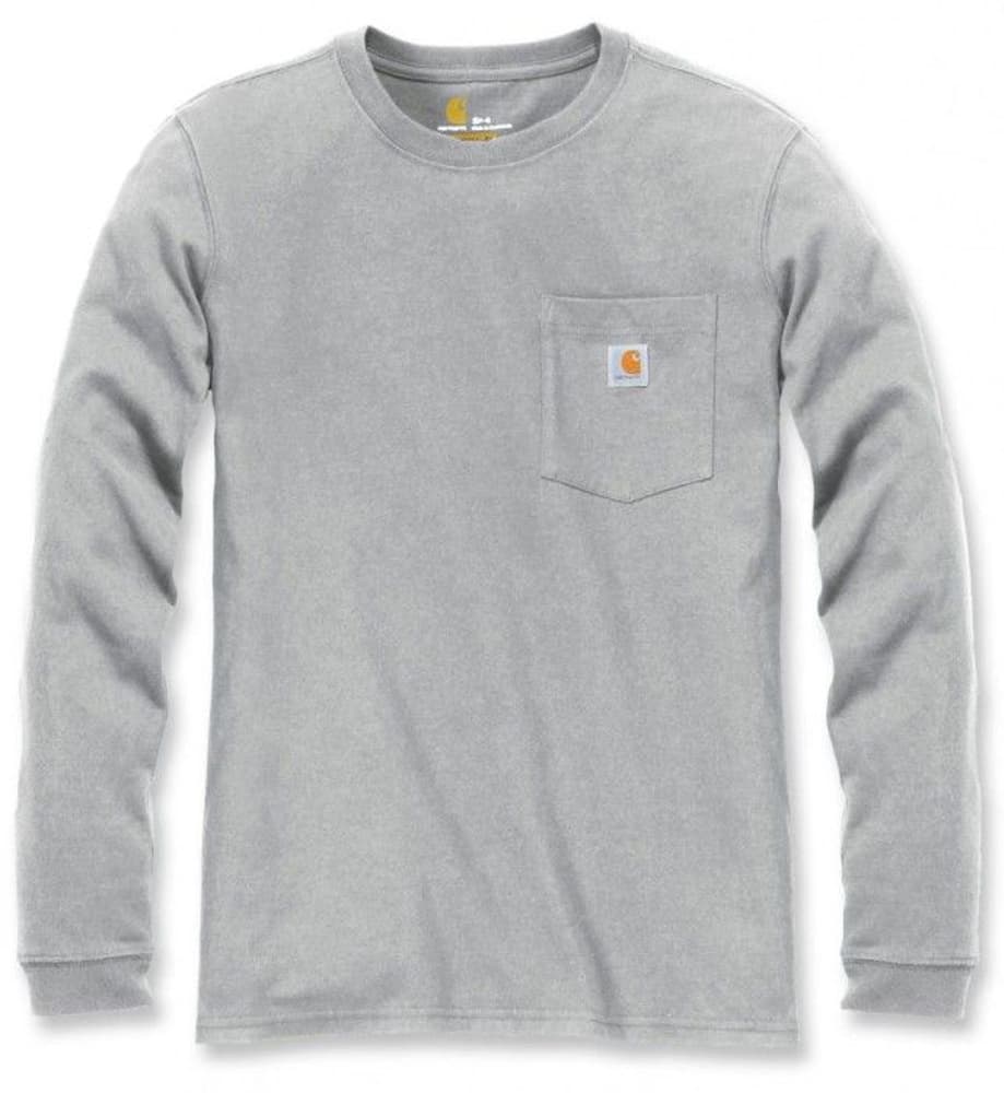 Carhartt W's Workwear Pocket L/S T-Shirt Heather Grey, view: 0