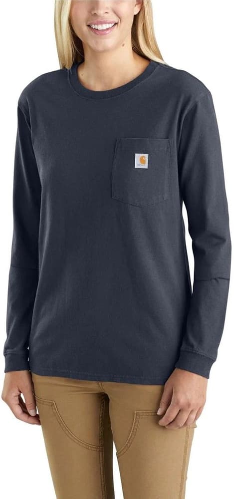 Carhartt W's Workwear Pocket L/S T-Shirt Navy, view: 1