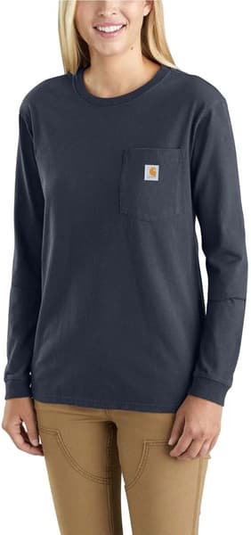 Carhartt W's Workwear Pocket L/S T-Shirt Navy, view: 1