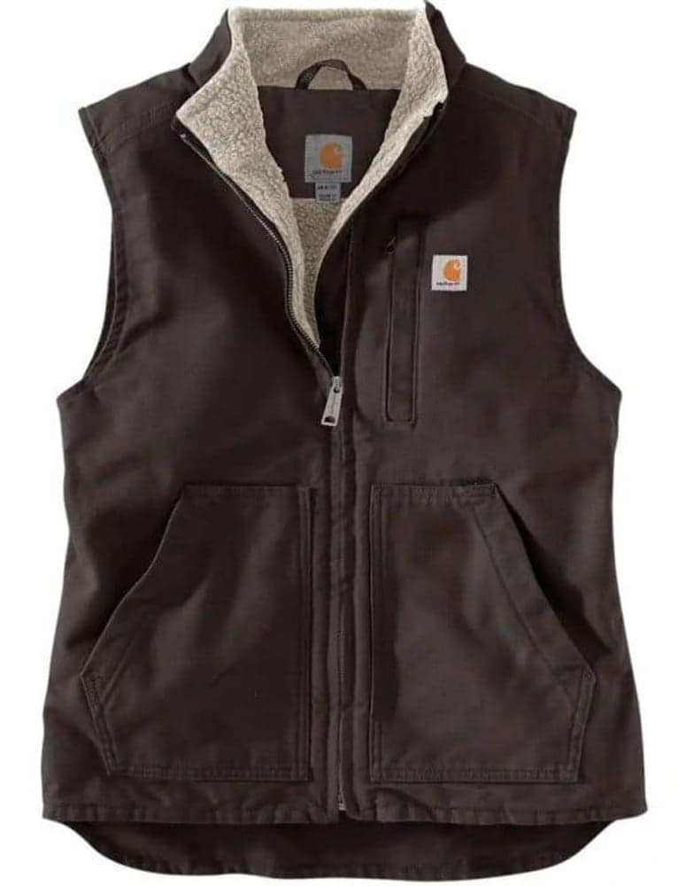 Carhartt W's Sherpa Lined Mock Neck Vest Dark Brown, view: 0
