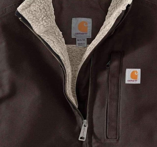 Carhartt W's Sherpa Lined Mock Neck Vest Dark Brown, view: 1