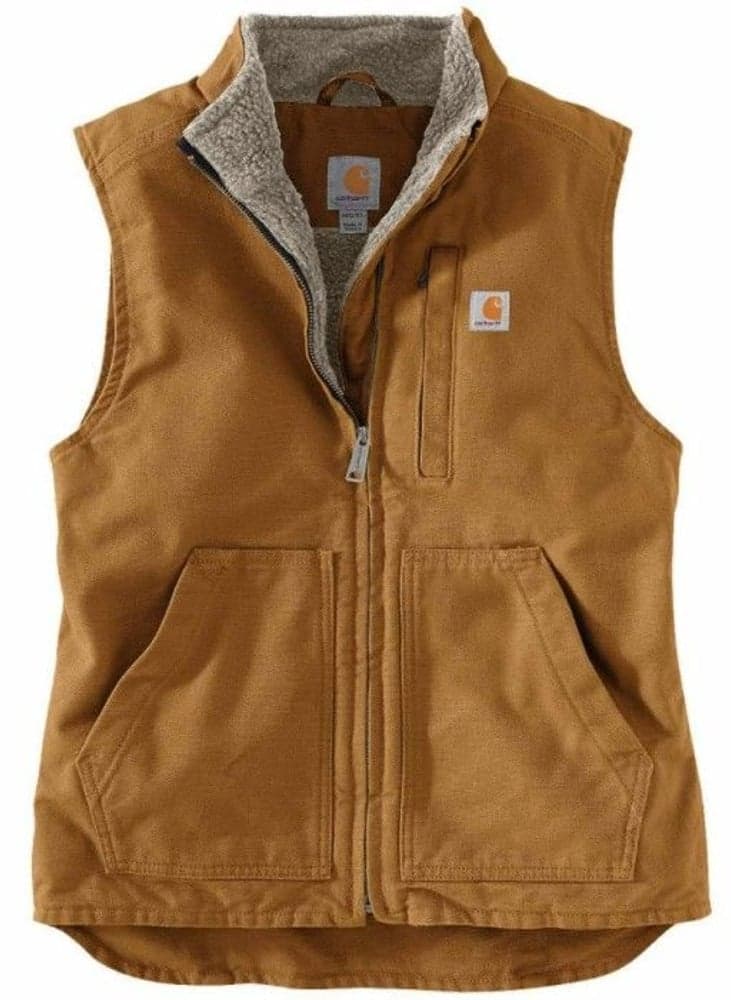 W's Sherpa Lined Mock Neck Vest Carhartt® Brown, view: 0