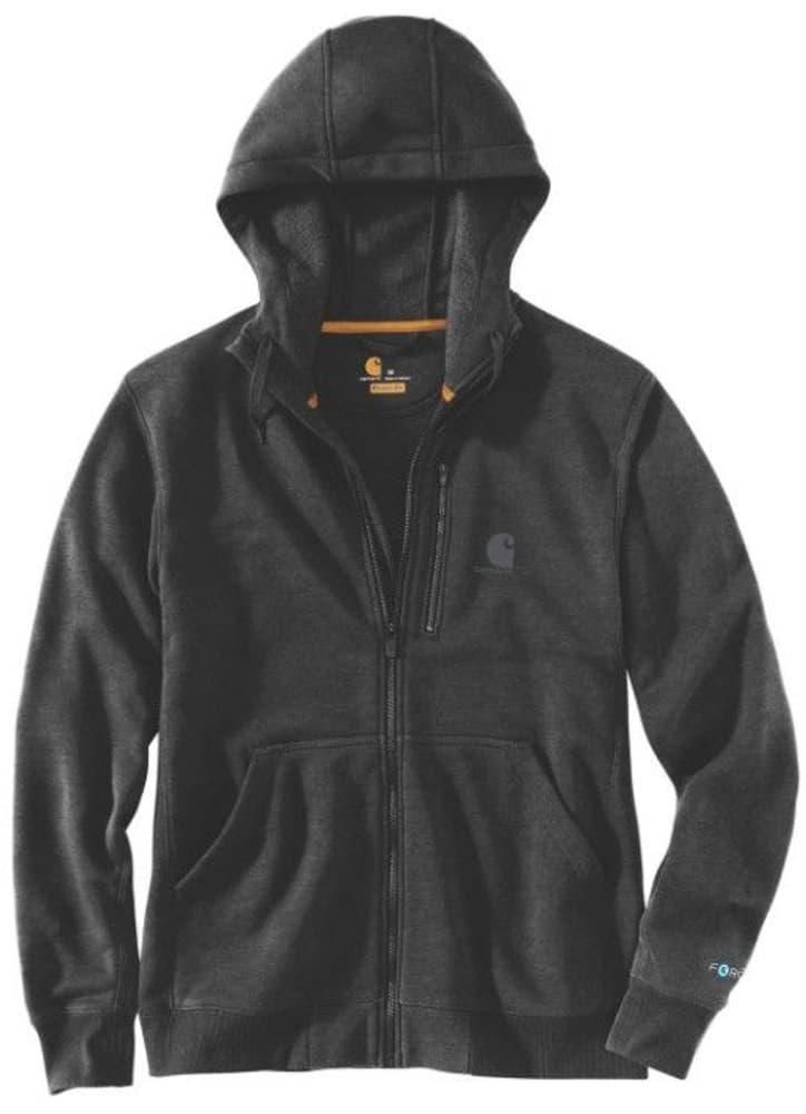 Carhartt M's Delmont Zip Hooded Sweatshirt Black Heather, view: 0
