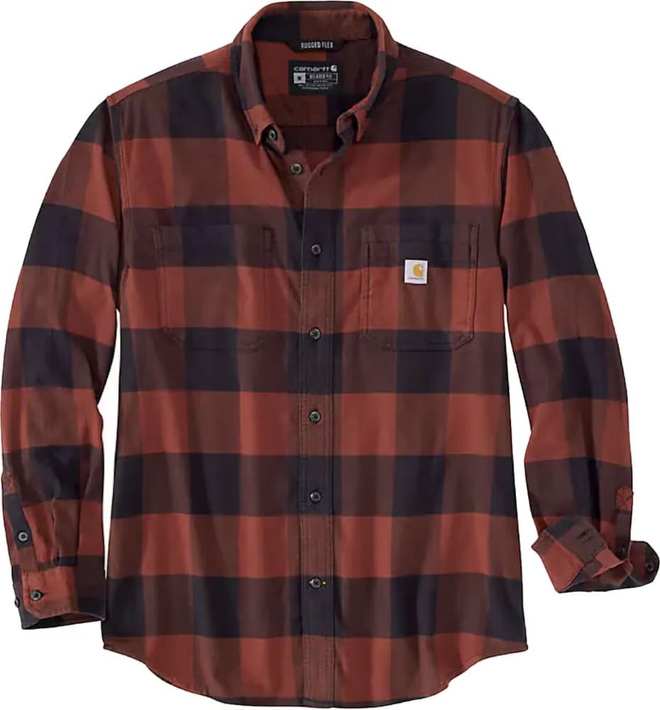 Carhartt M's Midweight Flannel L/S Plaid Shirt Mineral Red, view: 0