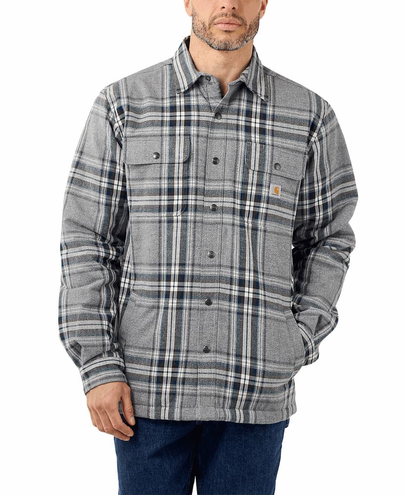 Flannel Sherpa Lined Asphalt, view: 0