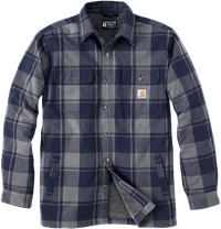 Carhartt M's Flannel Sherpa Lined Shirt Jacket Navy - view: 0