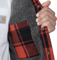 Carhartt M's Flannel Sherpa Lined Shirt Jacket Red Ochre - view: 3