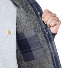 Carhartt M's Flannel Sherpa Lined Shirt Jacket Navy - view: 5