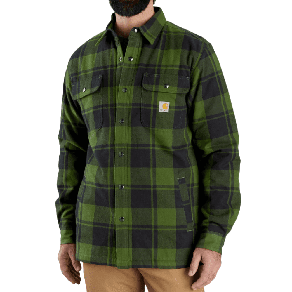 Flannel Sherpa-Lined Shirt Jac Chive, view: 0