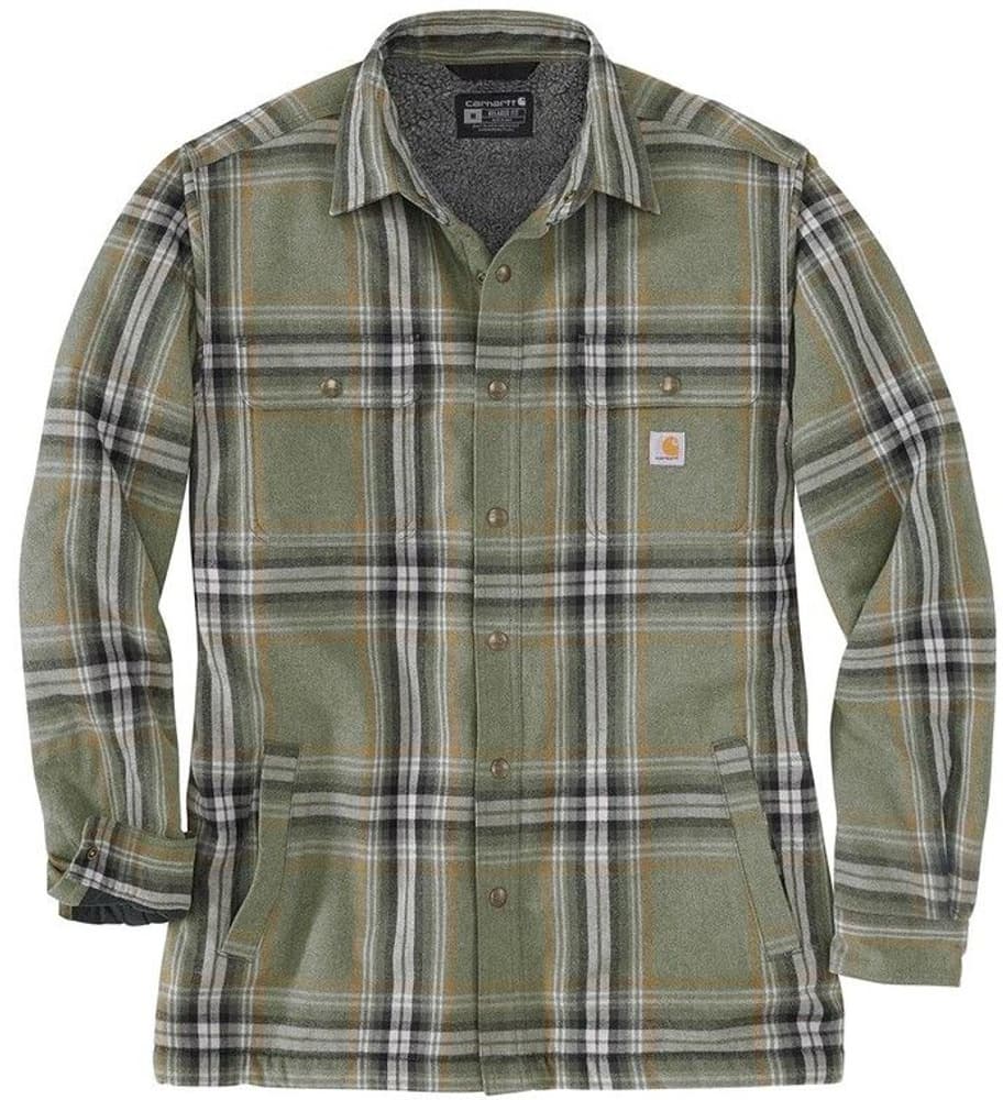 Carhartt M's Flannel Sherpa Lined Shirt Jacket Basil, view: 0