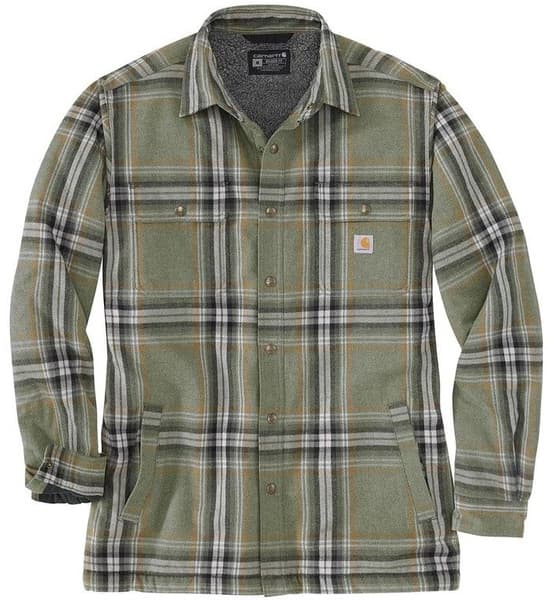 Carhartt M's Flannel Sherpa Lined Shirt Jacket Basil, view: 0