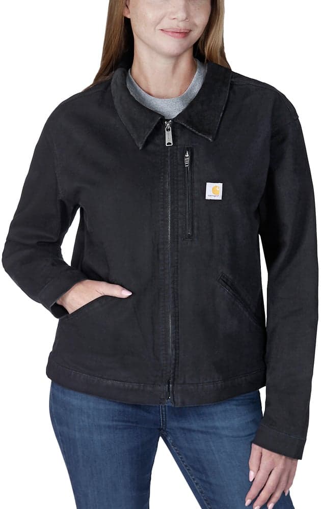 Carhartt W's Relaxed Fit Canvas Detroit Jacket Black, view: 3
