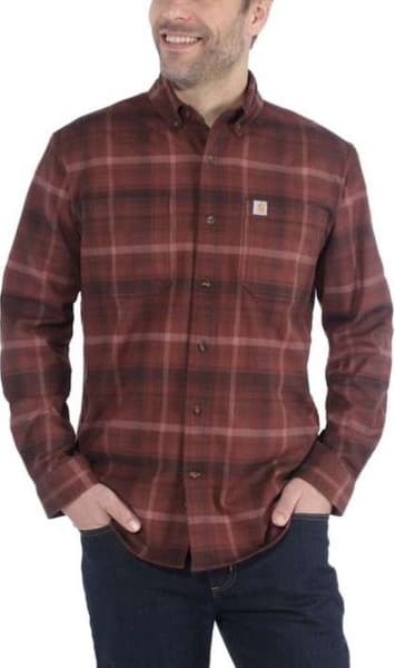 M's L/S Rugged Flex Hamilton Plaid Shirt Dark Chedar, view: 2