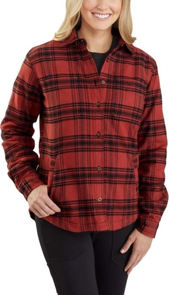 Carhartt W's Hamilton Plaid Flannel Shirt Jacket Redwood, view: 1