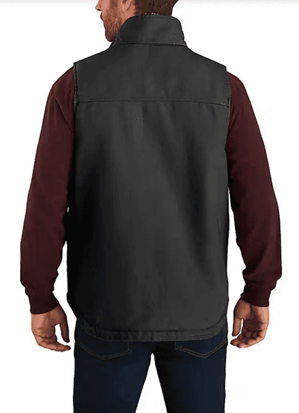 M's Washed Duck Lined Mockneck Vest Black- Loose Fit, view: 1