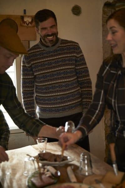 Moss Wool Sweater Men Stone Grey Jaquard, view: 2