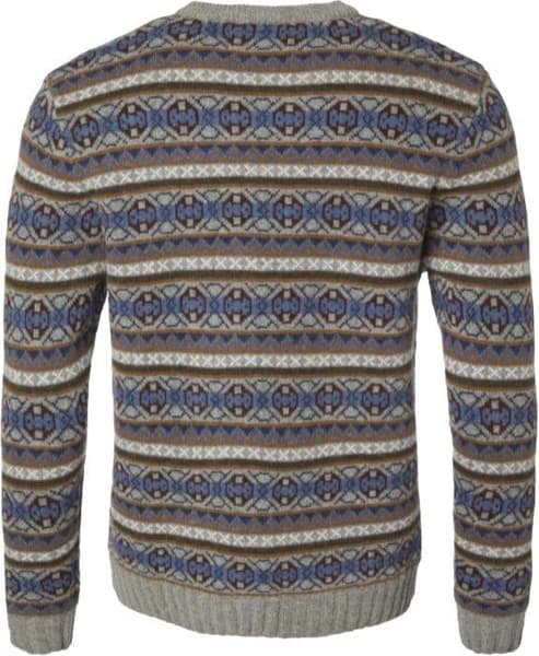 Moss Wool Sweater Men Stone Grey Jaquard, view: 1