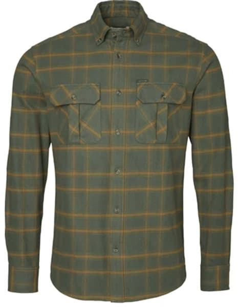 Hawk Flannel Shirt Men Leaf Green, view: 0