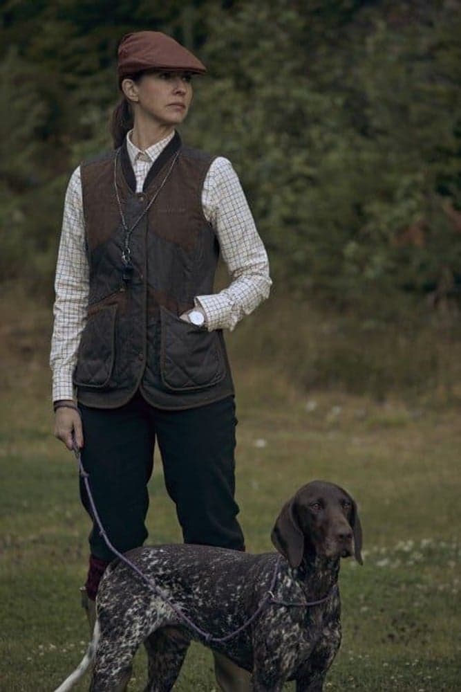 Vintage Shooting Vest Dame Leather Brown, view: 2