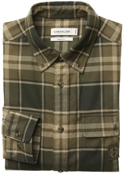Heron Flannel Shirt Men Evergreen Checked, view: 1