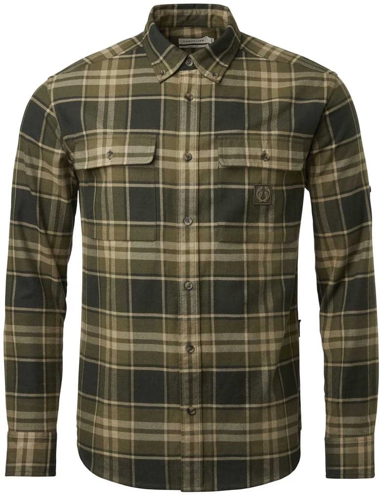 Heron Flannel Shirt Men Evergreen Checked, view: 0