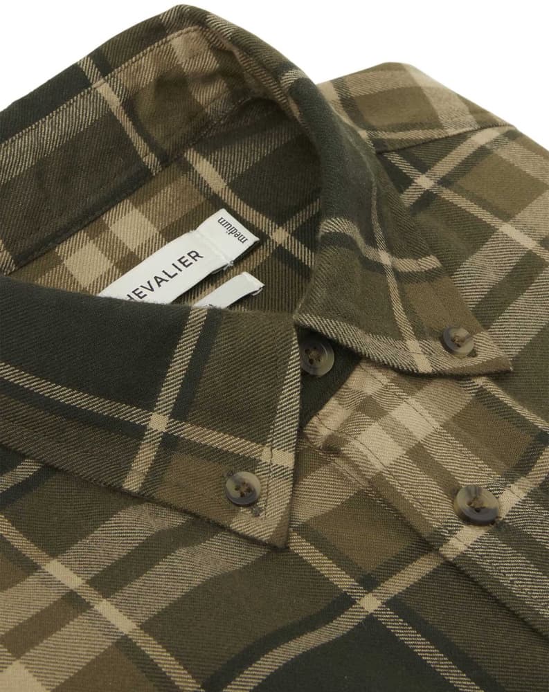 Heron Flannel Shirt Men Evergreen Checked, view: 2