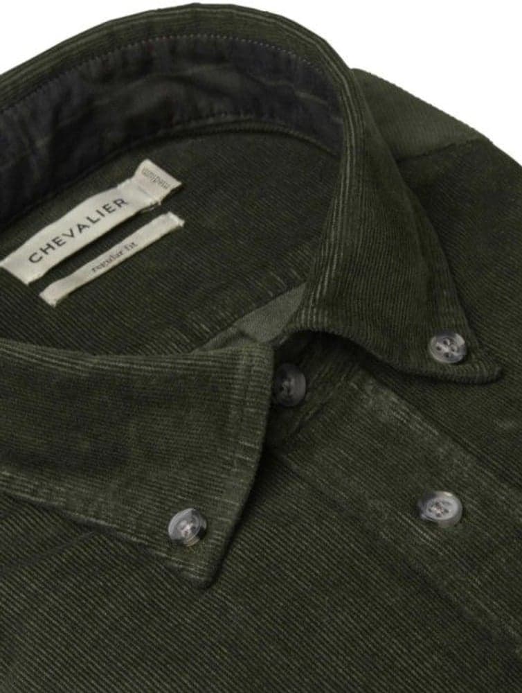 Overton Corduroy Shirt Men Dark Green, view: 2