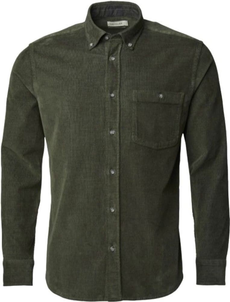Overton Corduroy Shirt Men Dark Green, view: 0