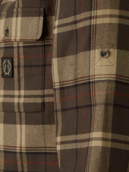 Heron Flannel Shirt Men Soil Brown Checked, view: 4