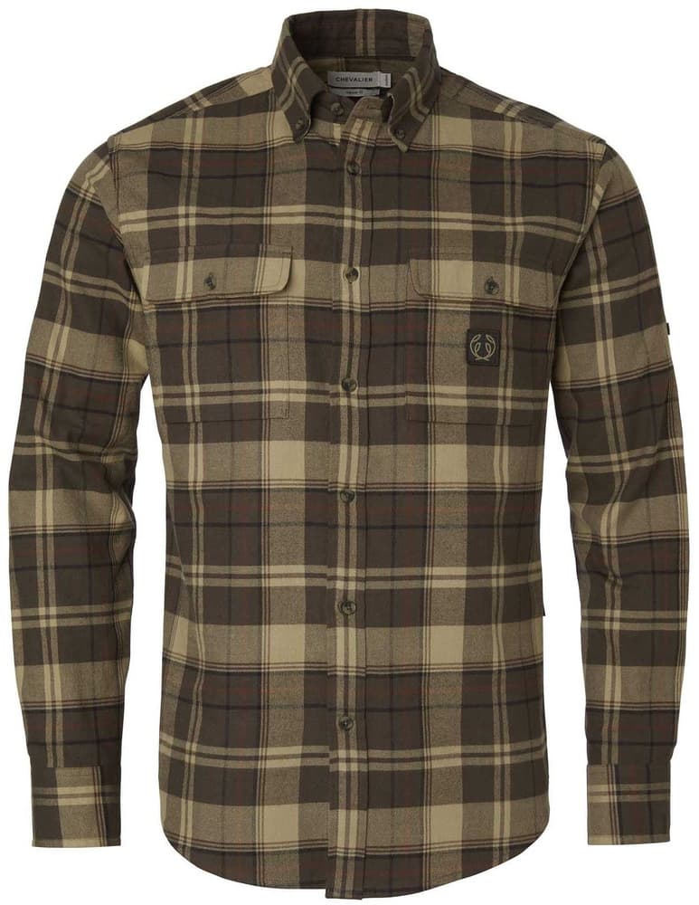 Heron Flannel Shirt Men Soil Brown Checked, view: 0