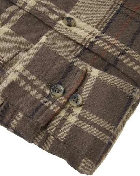 Heron Flannel Shirt Men Soil Brown Checked, view: 3
