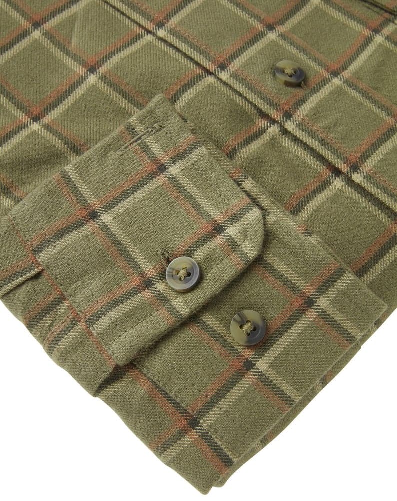 Heron Flannel Shirt Men Field Green Checked, view: 3