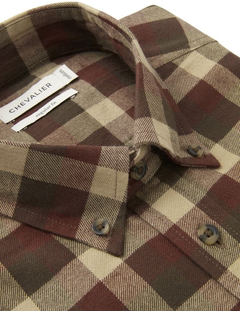Heron Flannel Shirt Men Holly Green Checked, view: 2