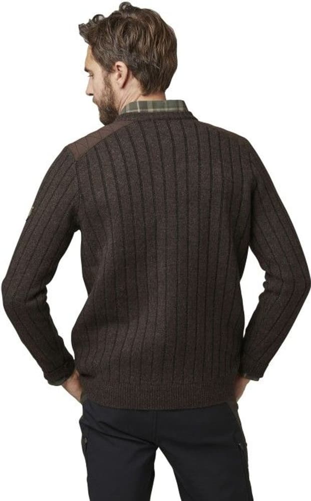 Fjord Plated Wool RN Sweater Brown Herre, view: 4