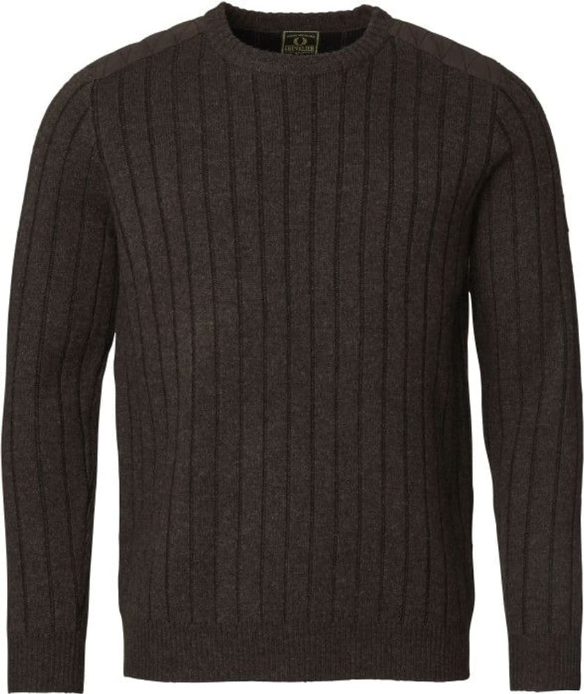 Fjord Plated Wool RN Sweater Brown Herre, view: 0