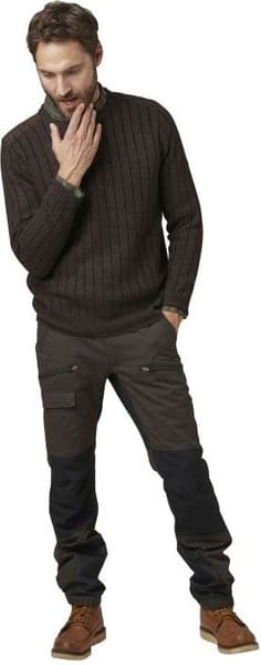 Fjord Plated Wool RN Sweater Brown Herre, view: 2