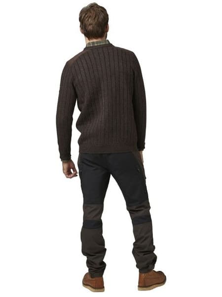 Fjord Plated Wool RN Sweater Brown Herre, view: 3