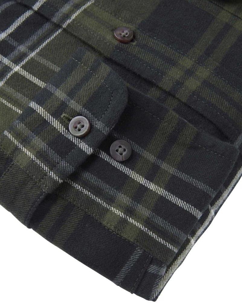 Heron Flannel Shirt Men October Green Checked, view: 4