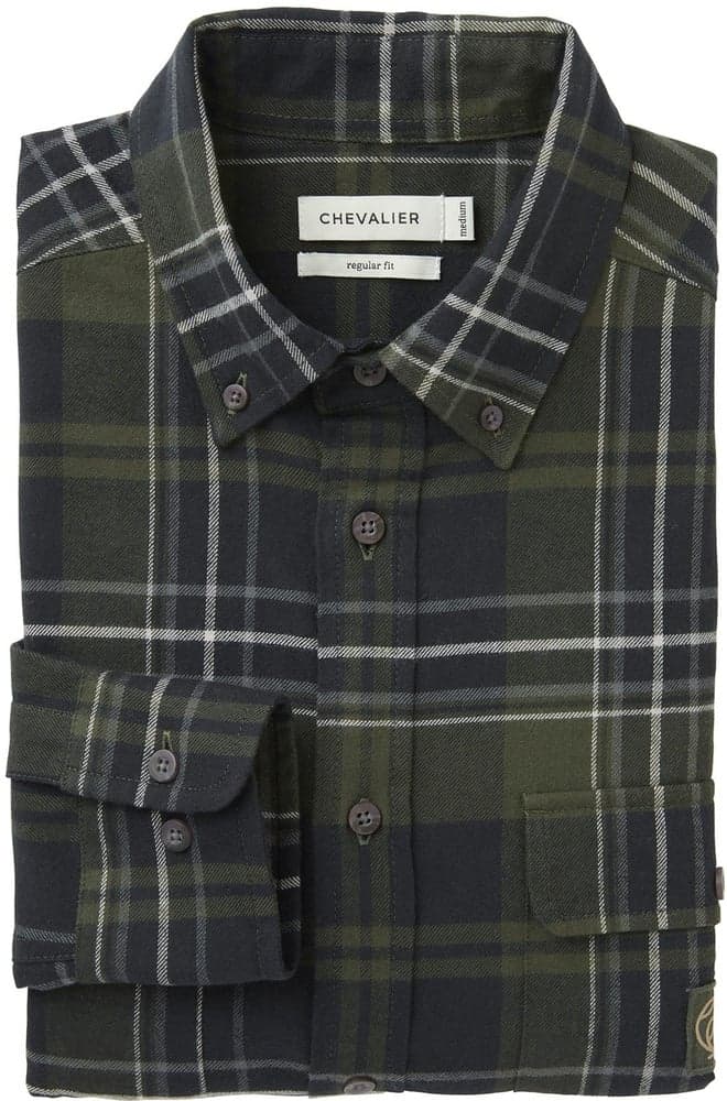 Heron Flannel Shirt Men October Green Checked, view: 2