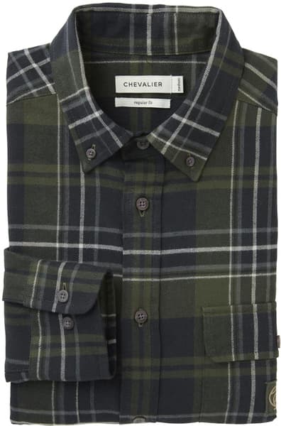 Heron Flannel Shirt Men October Green Checked, view: 2