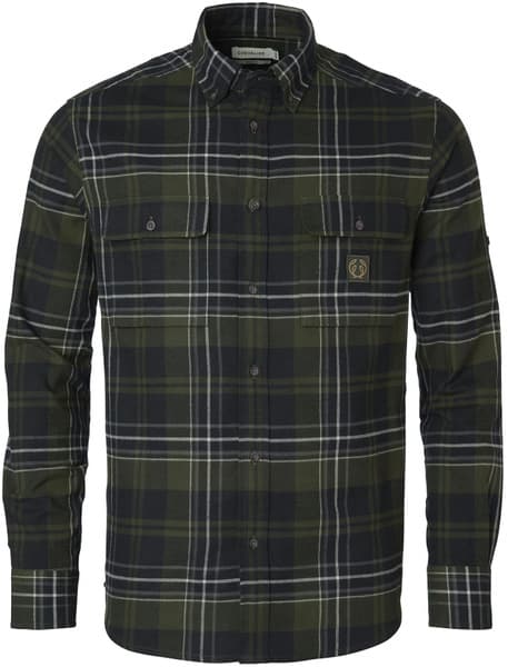 Heron Flannel Shirt Men October Green Checked, view: 0