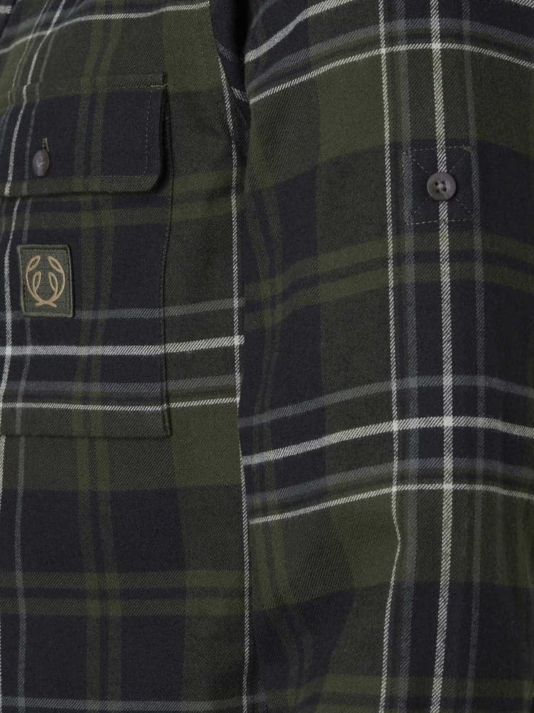 Heron Flannel Shirt Men October Green Checked, view: 1