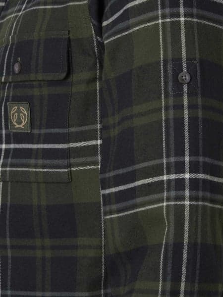 Heron Flannel Shirt Men October Green Checked, view: 1