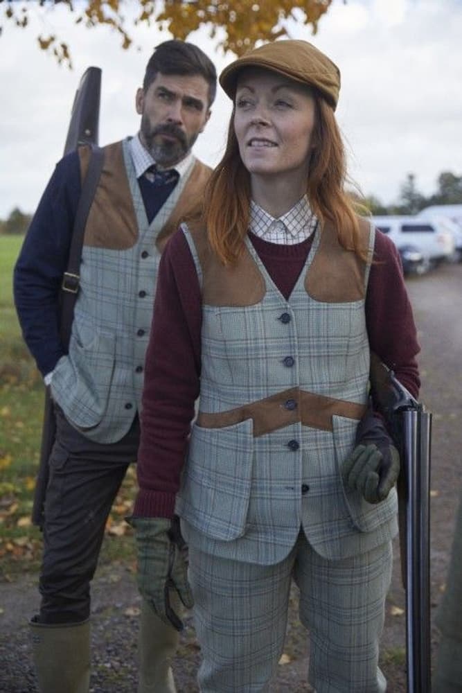 Advie Tweed Shooting Vest Women Willow Green Checked, view: 7