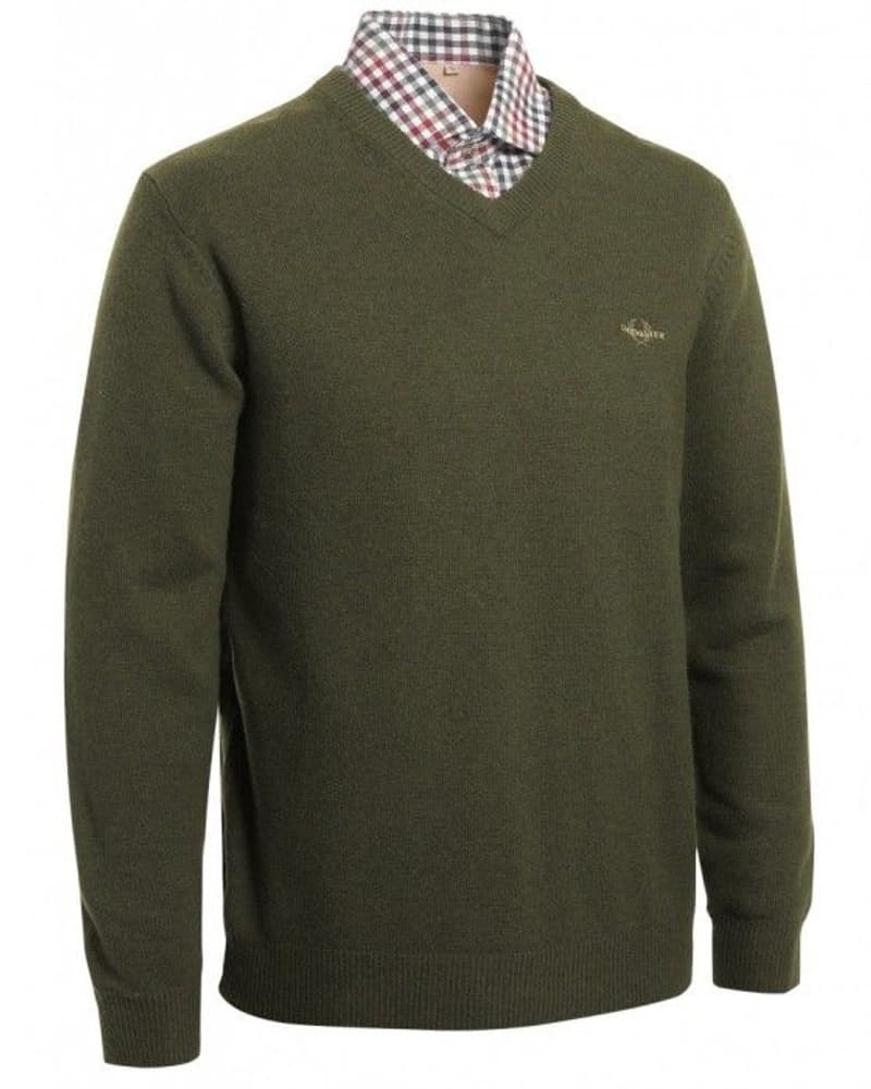Gary Lambswool Pullover w Patches Green, view: 0